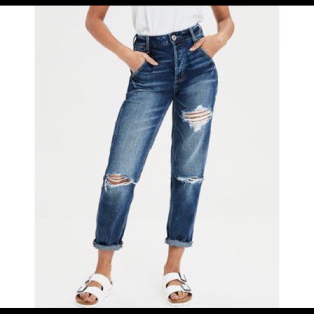 AMERICAN EAGLE high rise tom girl jean 8 long
